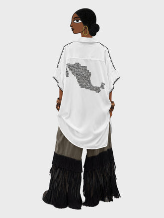 Camisa Armazón República Bordado Negro